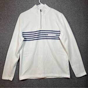 Calvin Klein Jeans Men's Off-White and Navy Zip-Up Sweater